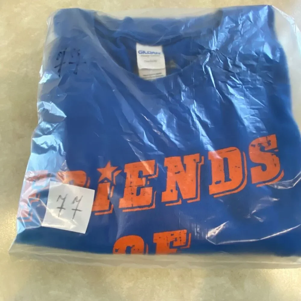 Gildan Mens 2XL Graphic T-Shirt Royal Blue Friends of Kylie Ballpark Event Tee